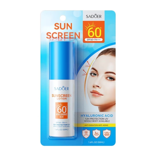SADOER Солнцезащитный спрей-лосьон с гиалуроновой кислотой SPF60, 50 мл